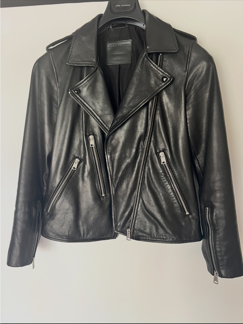 All Saints Black Leather Moto Jacket